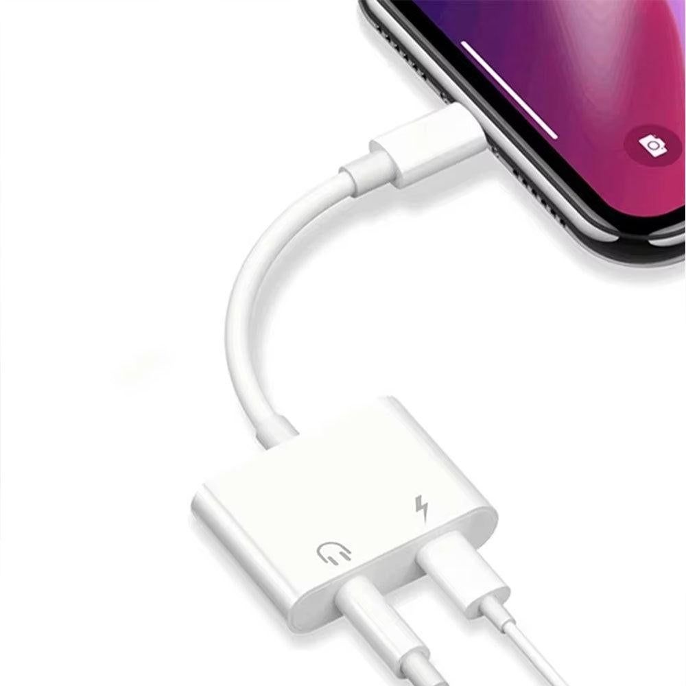 2-in-1 Lightning to 3.5mm Headphone Jack and Charger Adapter - For Apple Devices V1263-JX-7252