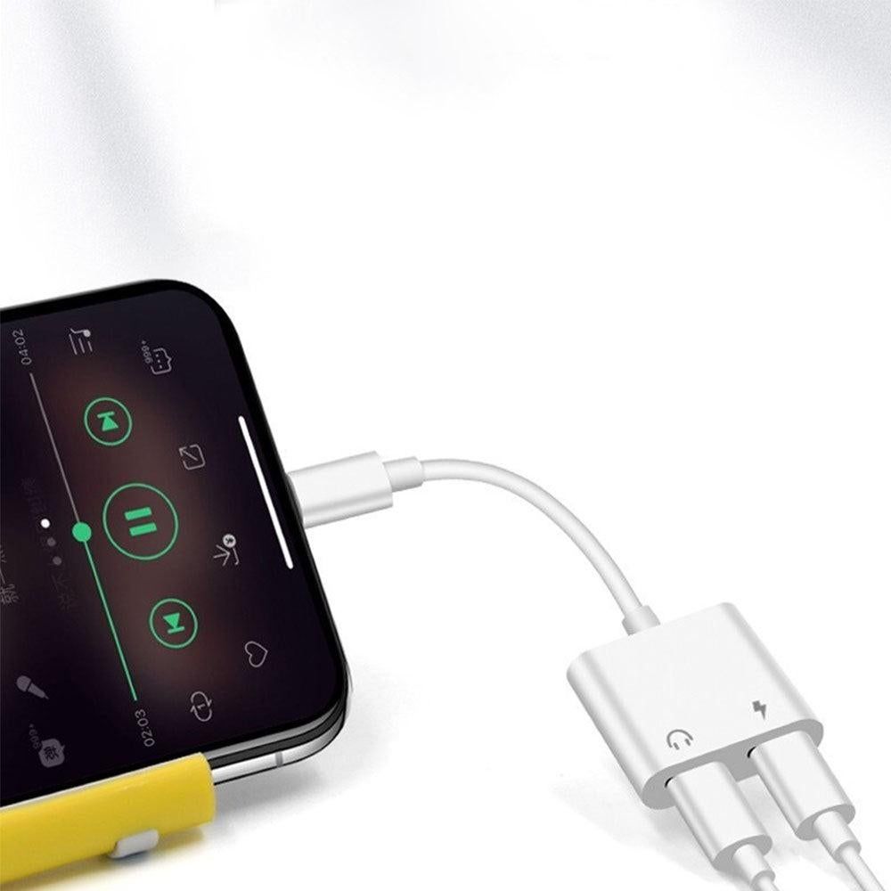 2-in-1 Lightning to 3.5mm Headphone Jack and Charger Adapter - For Apple Devices V1263-JX-7252
