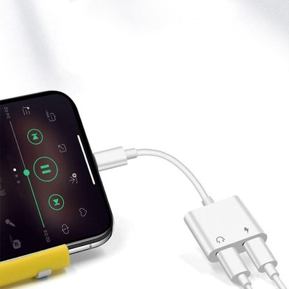 2-in-1 Lightning to 3.5mm Headphone Jack and Charger Adapter - For Apple Devices V1263-JX-7252