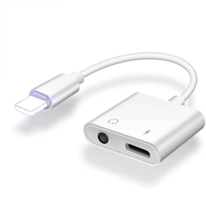 2-in-1 Lightning to 3.5mm Headphone Jack and Charger Adapter - For Apple Devices V1263-JX-7252