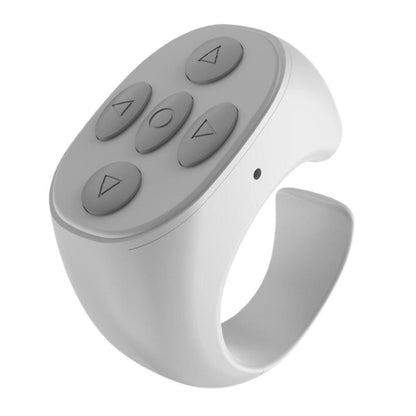 Wireless Page Turner Bluetooth Ring Remote Control Fingertip Selfie Video Controller for Smart Phone White V1263-JX-7260-1