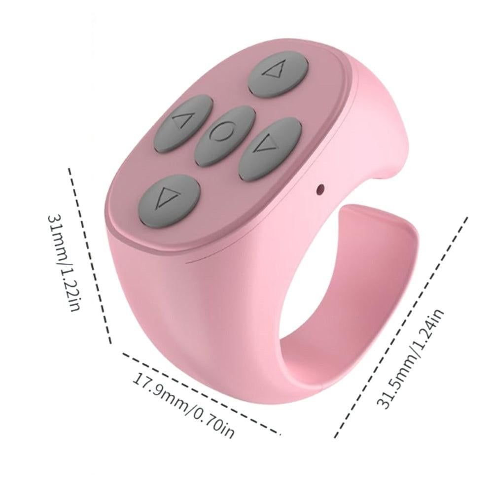 Wireless Page Turner Bluetooth Ring Remote Control Fingertip Selfie Video Controller for Smart Phone Pink V1263-JX-7260-3