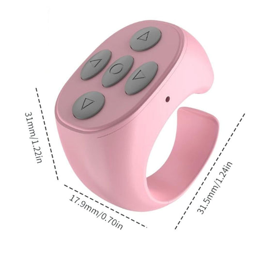 Wireless Page Turner Bluetooth Ring Remote Control Fingertip Selfie Video Controller for Smart Phone Pink V1263-JX-7260-3