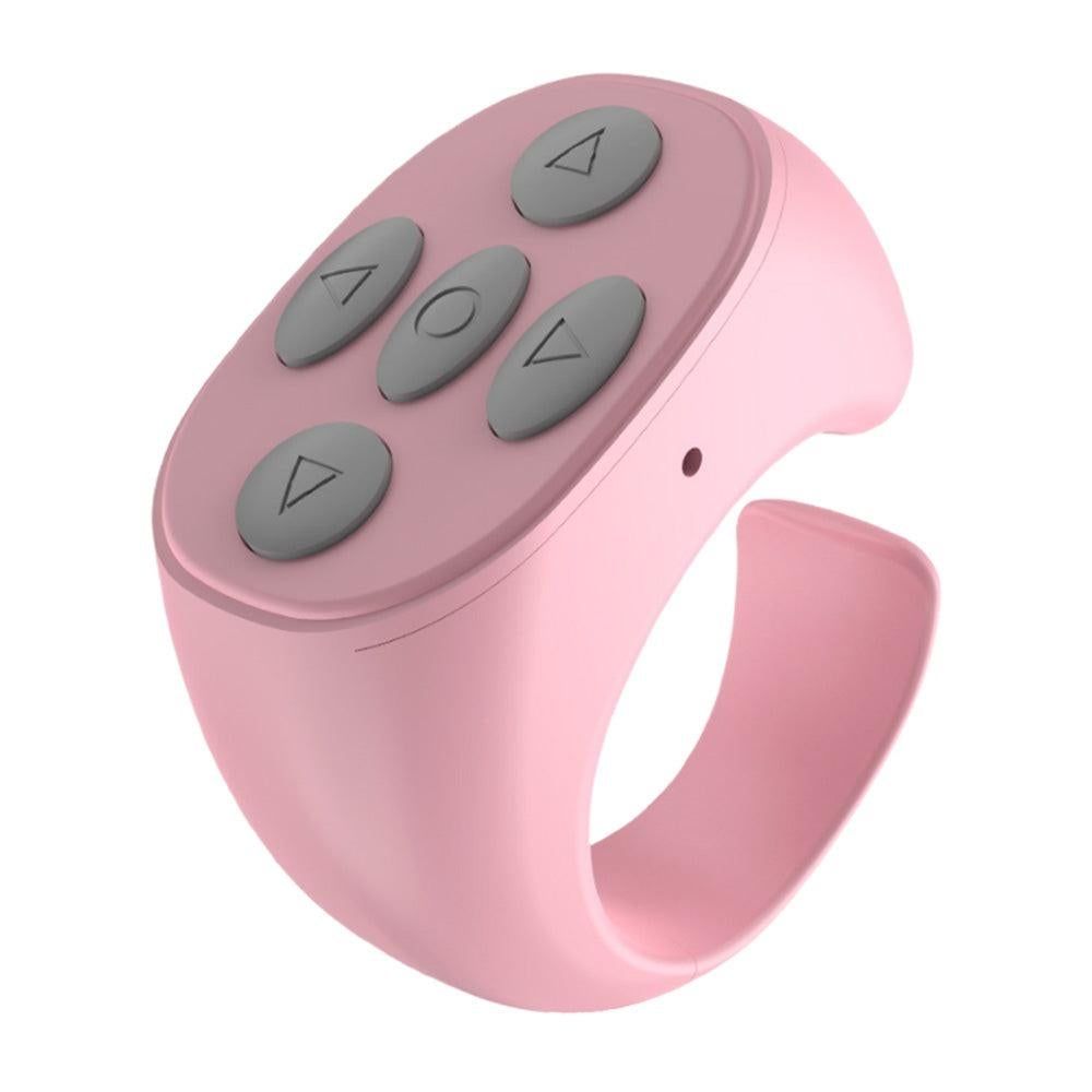 Wireless Page Turner Bluetooth Ring Remote Control Fingertip Selfie Video Controller for Smart Phone Pink V1263-JX-7260-3