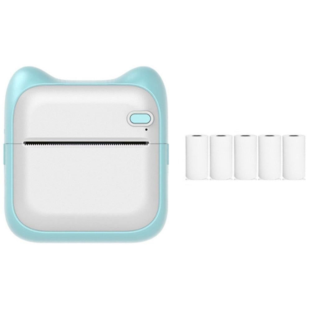 Pocket Bluetooth Thermal Printer Wireless Mobile Inkless Printer for Home Office Cyan V1263-JX-7261-1