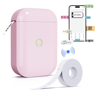 Portale Label Printer Wireless Bluetooth Label Maker Machine with Label Paper White V1263-JX-7263-2