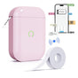 Portale Label Printer Wireless Bluetooth Label Maker Machine with Label Paper Pink V1263-JX-7263-3