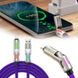 240W 4 in 1 Charging Cable For Apple Android Lightning Cable USB Type-C Purple V1263-JX-7266