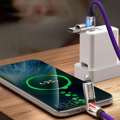 240W 4 in 1 Charging Cable For Apple Android Lightning Cable USB Type-C Purple V1263-JX-7266