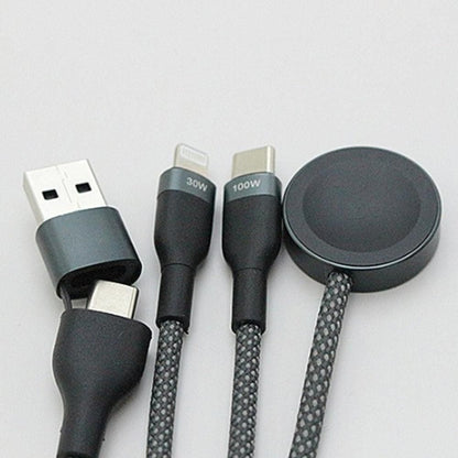 3-in-2 USB-C Charging Cable for Apple Watch iPhone Type-C Multi Fast Charging Cable V1263-JX-7267