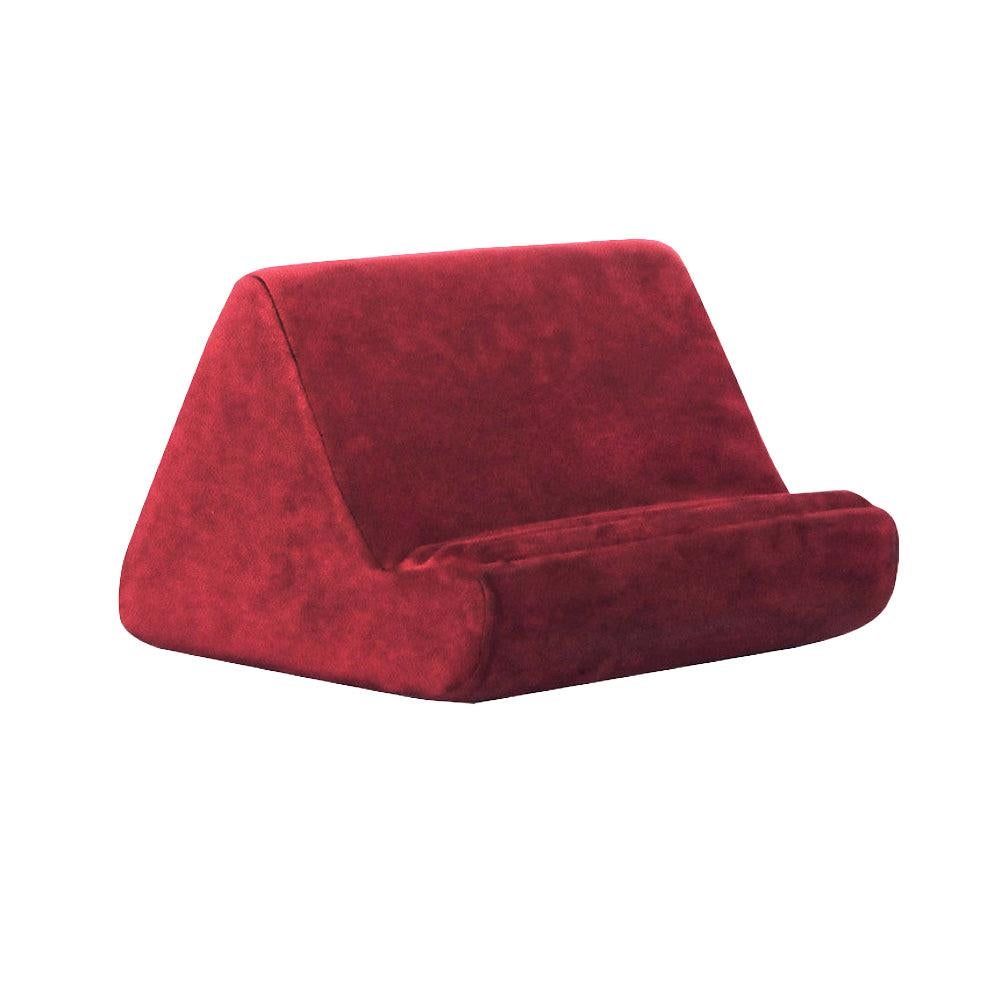 Multi-Angle Tablet Holder Compatible with iPads Lazy Holder Stand for Bed and Desk with 2 Pockets Wine Red V1263-JX-7272-1