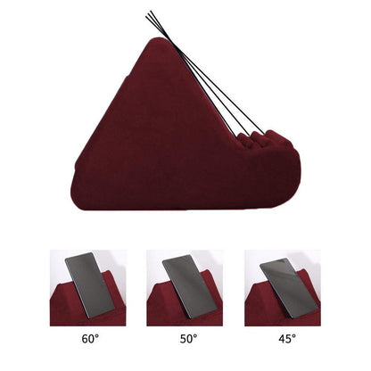 Multi-Angle Tablet Holder Compatible with iPads Lazy Holder Stand for Bed and Desk with 2 Pockets Wine Red V1263-JX-7272-1