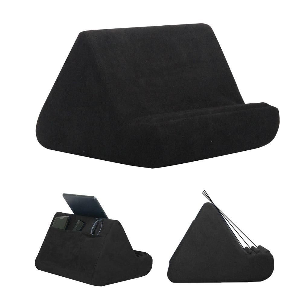 Multi-Angle Tablet Holder Compatible with iPads Lazy Holder Stand for Bed and Desk with 2 Pockets Wine Red V1263-JX-7272-1