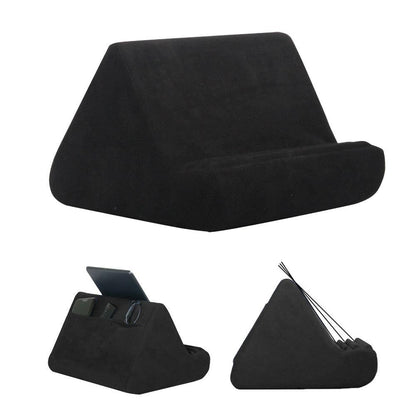 Multi-Angle Tablet Holder Compatible with iPads Lazy Holder Stand for Bed and Desk with 2 Pockets Wine Red V1263-JX-7272-1