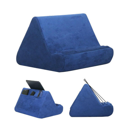 Multi-Angle Tablet Holder Compatible with iPads Lazy Holder Stand for Bed and Desk with 2 Pockets Blue V1263-JX-7272-2