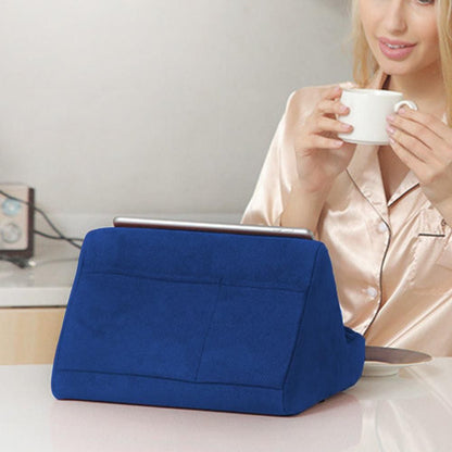 Multi-Angle Tablet Holder Compatible with iPads Lazy Holder Stand for Bed and Desk with 2 Pockets Blue V1263-JX-7272-2