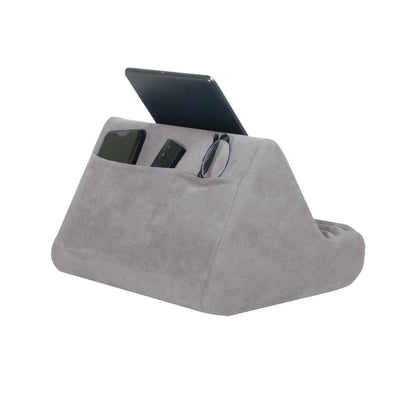 Multi-Angle Tablet Holder Compatible with iPads Lazy Holder Stand for Bed and Desk with 2 Pockets Grey V1263-JX-7272-3