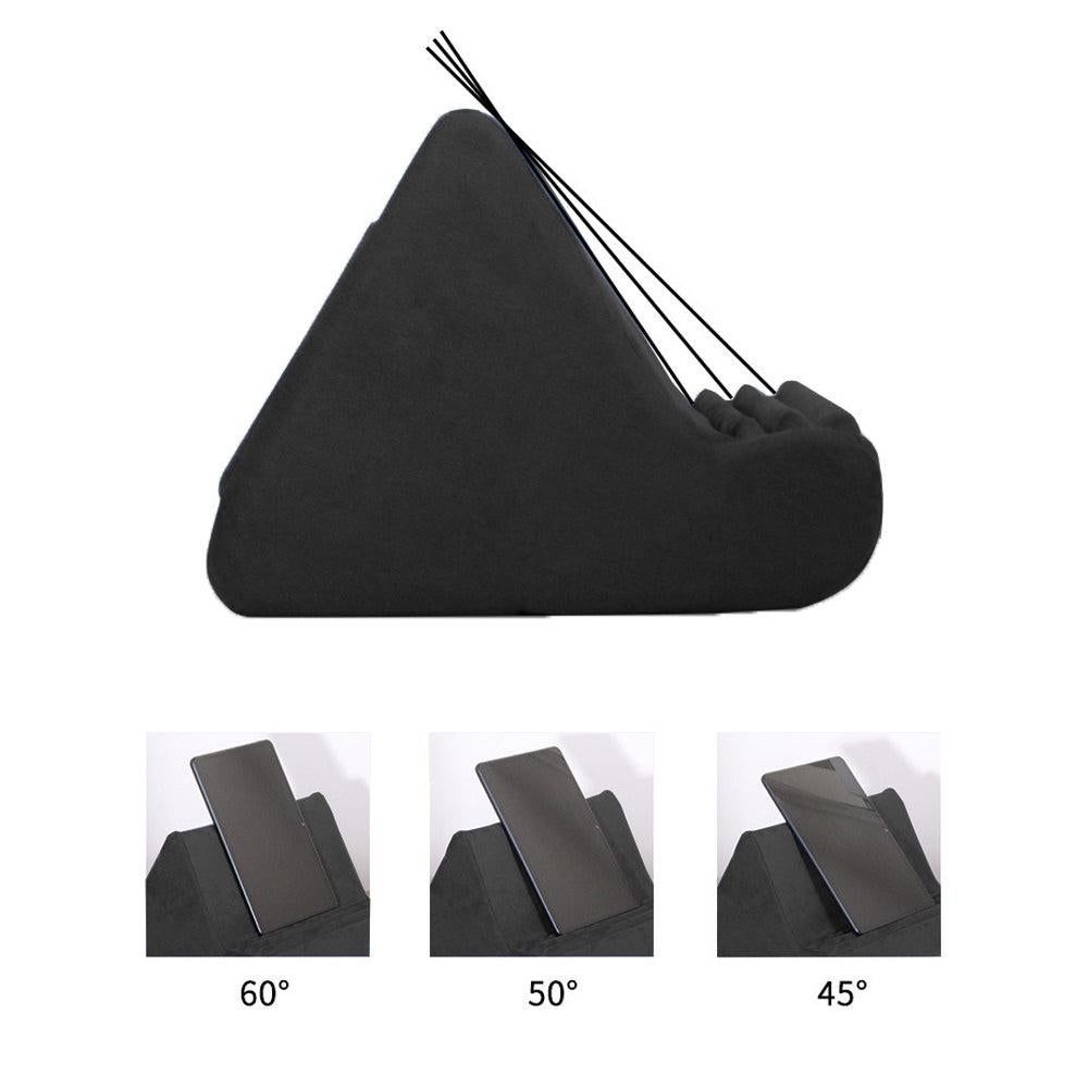 Multi-Angle Tablet Holder Compatible with iPads Lazy Holder Stand for Bed and Desk with 2 Pockets Black V1263-JX-7272-4