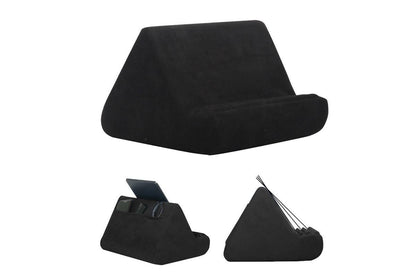 Multi-Angle Tablet Holder Compatible with iPads Lazy Holder Stand for Bed and Desk with 2 Pockets Black V1263-JX-7272-4