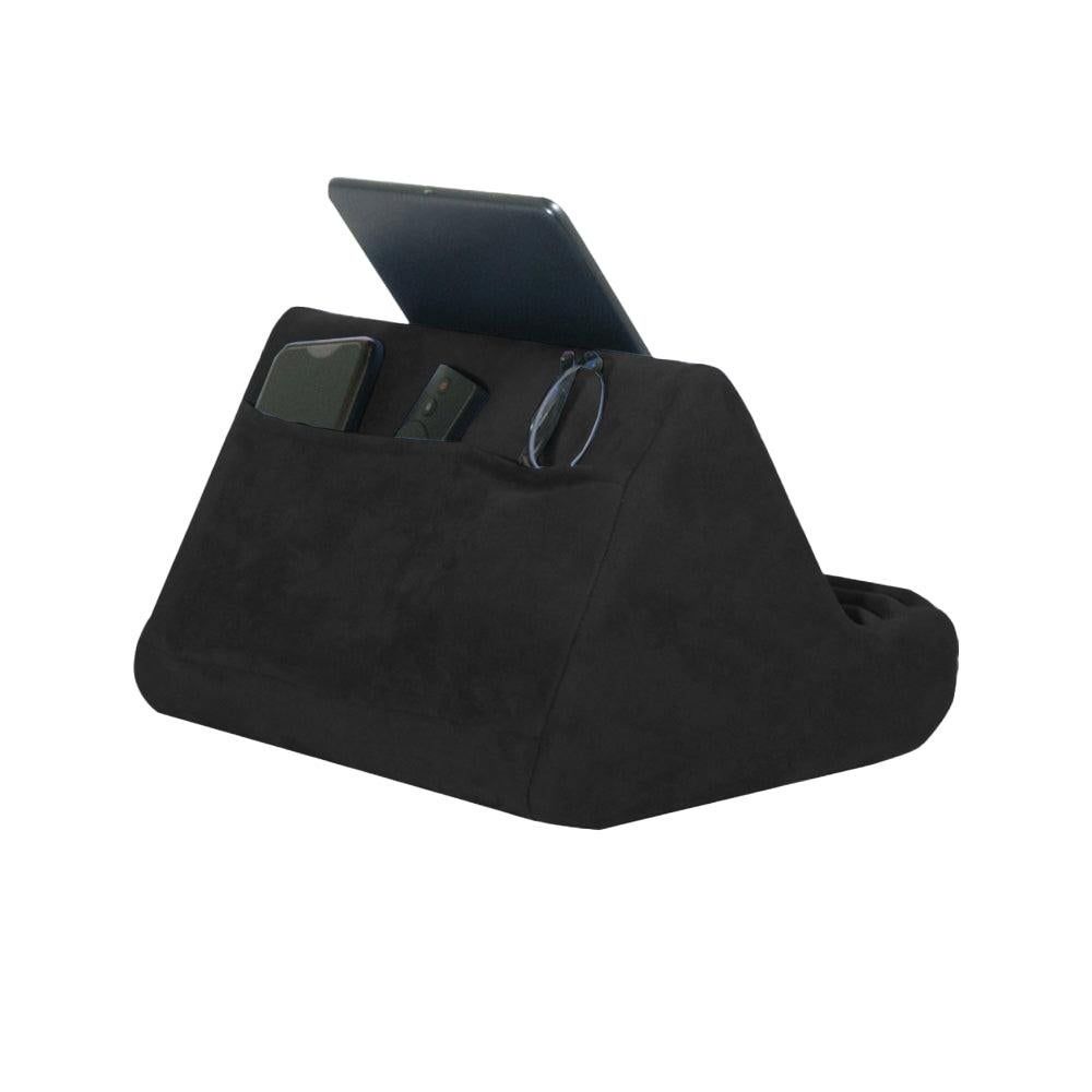Multi-Angle Tablet Holder Compatible with iPads Lazy Holder Stand for Bed and Desk with 2 Pockets Black V1263-JX-7272-4