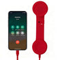 Handheld Retro Wired Telephone Handset with Microphone for Smartphones PC Red V1263-JX-7281-1