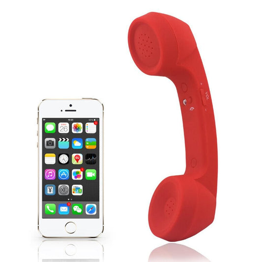 Handheld Retro Wired Telephone Handset with Microphone for Smartphones PC Red V1263-JX-7281-1