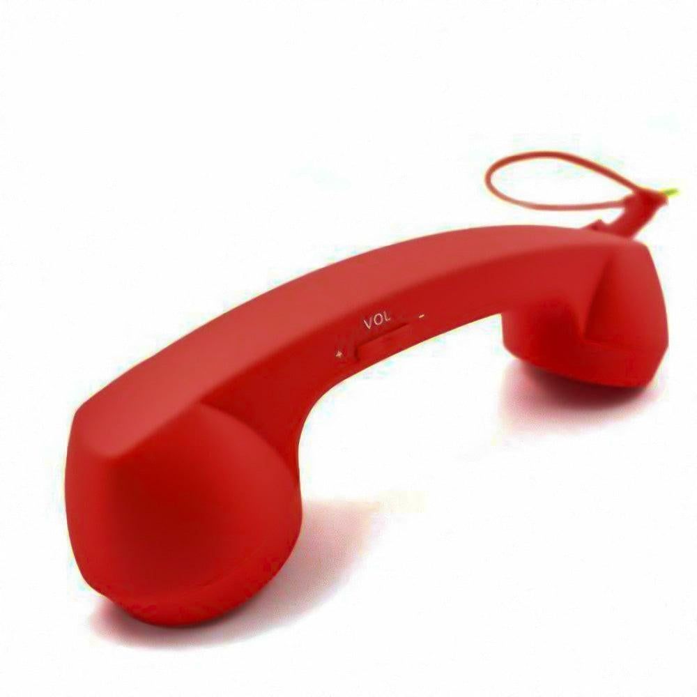 Handheld Retro Wired Telephone Handset with Microphone for Smartphones PC Red V1263-JX-7281-1