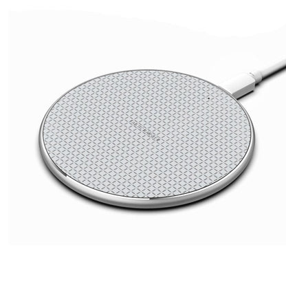 10W Qi Wireless Fast Charger with 1m USB Charging Cable for Smartphones - Silver V1263-JX-7282-1