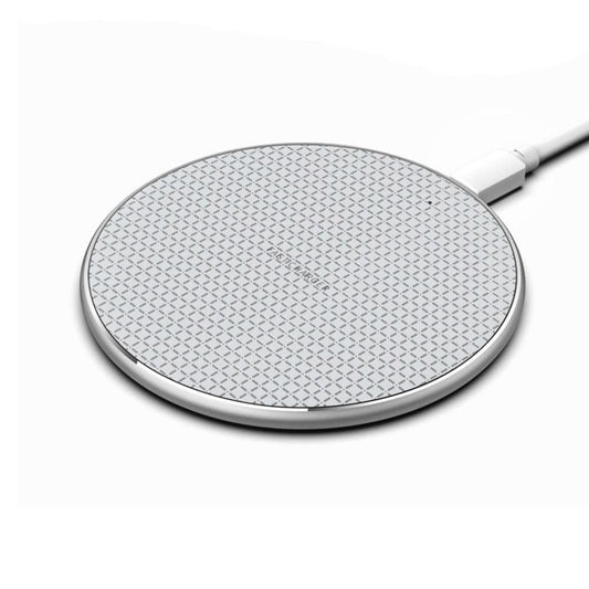 10W Qi Wireless Fast Charger with 1m USB Charging Cable for Smartphones - Silver V1263-JX-7282-1