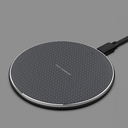 10W Qi Wireless Fast Charger with 1m USB Charging Cable for Smartphones - Silver V1263-JX-7282-1