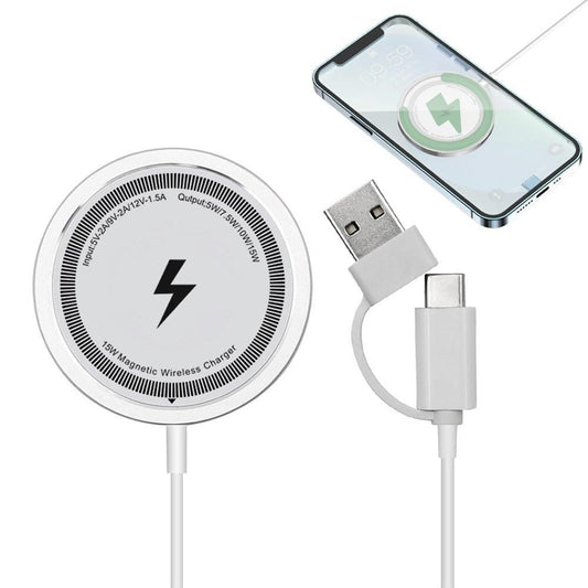 15W Fast Charger for iPhone 16 15 14 13 12 Series Wireless Charger for Wireless Charging Smart Phones White V1263-JX-7283