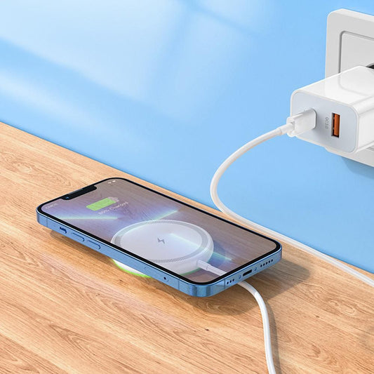 15W Fast Charger for iPhone 16 15 14 13 12 Series Wireless Charger for Wireless Charging Smart Phones White V1263-JX-7283