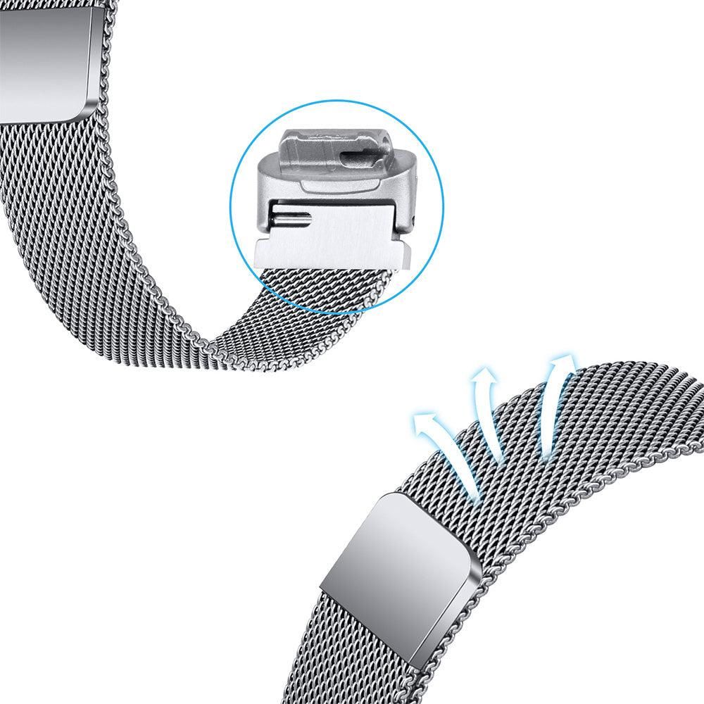 19.5cm Replacement Watch Band Adjustable Stainless Steel Watch Strap Compatible with Fitbit Inspire 3 Watch V1263-JX-7284-1