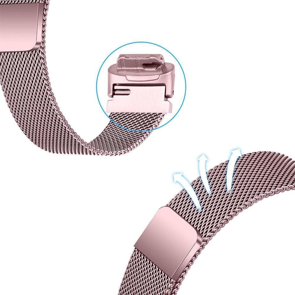 19.5cm Replacement Watch Band Adjustable Stainless Steel Watch Strap Compatible with Fitbit Inspire 3 Watch V1263-JX-7284-2
