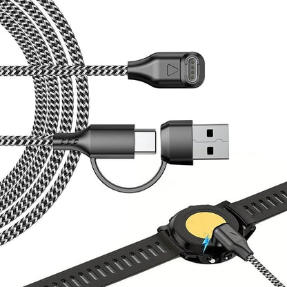 2 in 1 Charger Cable Compatible With Garmin Fenix Venu Forerunner USB A and C Ports V1263-JX-7285