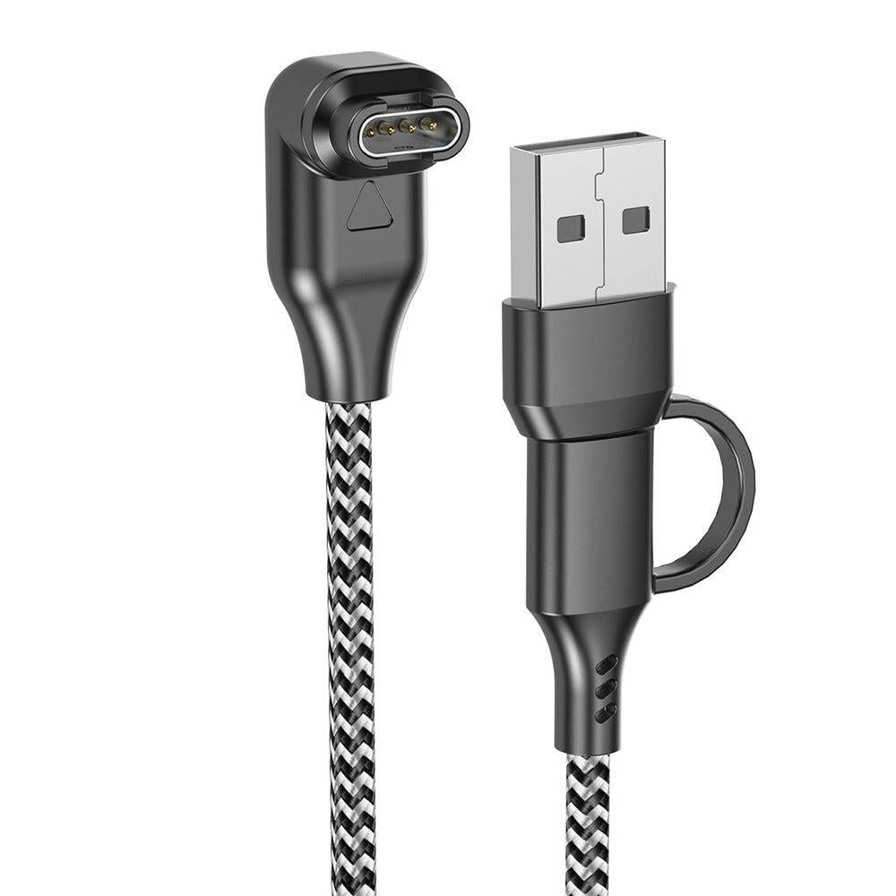 2 in 1 Charger Cable Compatible With Garmin Fenix Venu Forerunner USB A and C Ports V1263-JX-7285