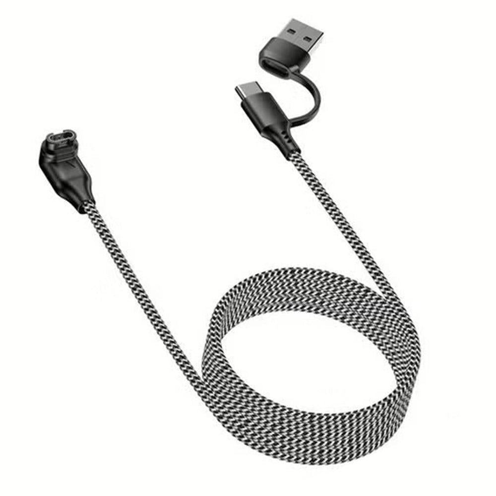 2 in 1 Charger Cable Compatible With Garmin Fenix Venu Forerunner USB A and C Ports V1263-JX-7285