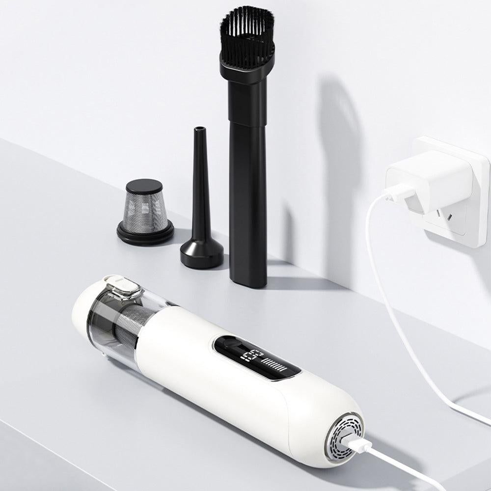 2-Mode Adjustable Cordless Handhtaeld Vacuum Cleaner Set Portable Digital Display Dust Cleaner for Car Home V1263-JX-7286-2