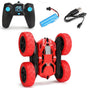 2.4GHz Remote Control Car Toy 4WD Rotating RC Car Toy Red V1263-JX-7289-1