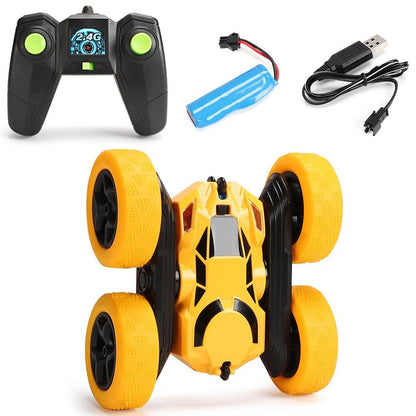 2.4GHz Remote Control Car Toy 4WD Rotating RC Car Toy Yellow V1263-JX-7289-2