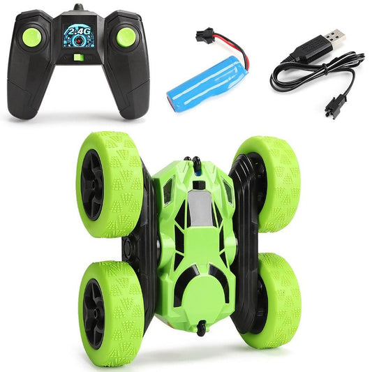2.4GHz Remote Control Car Toy 4WD Rotating RC Car Toy Green V1263-JX-7289-4