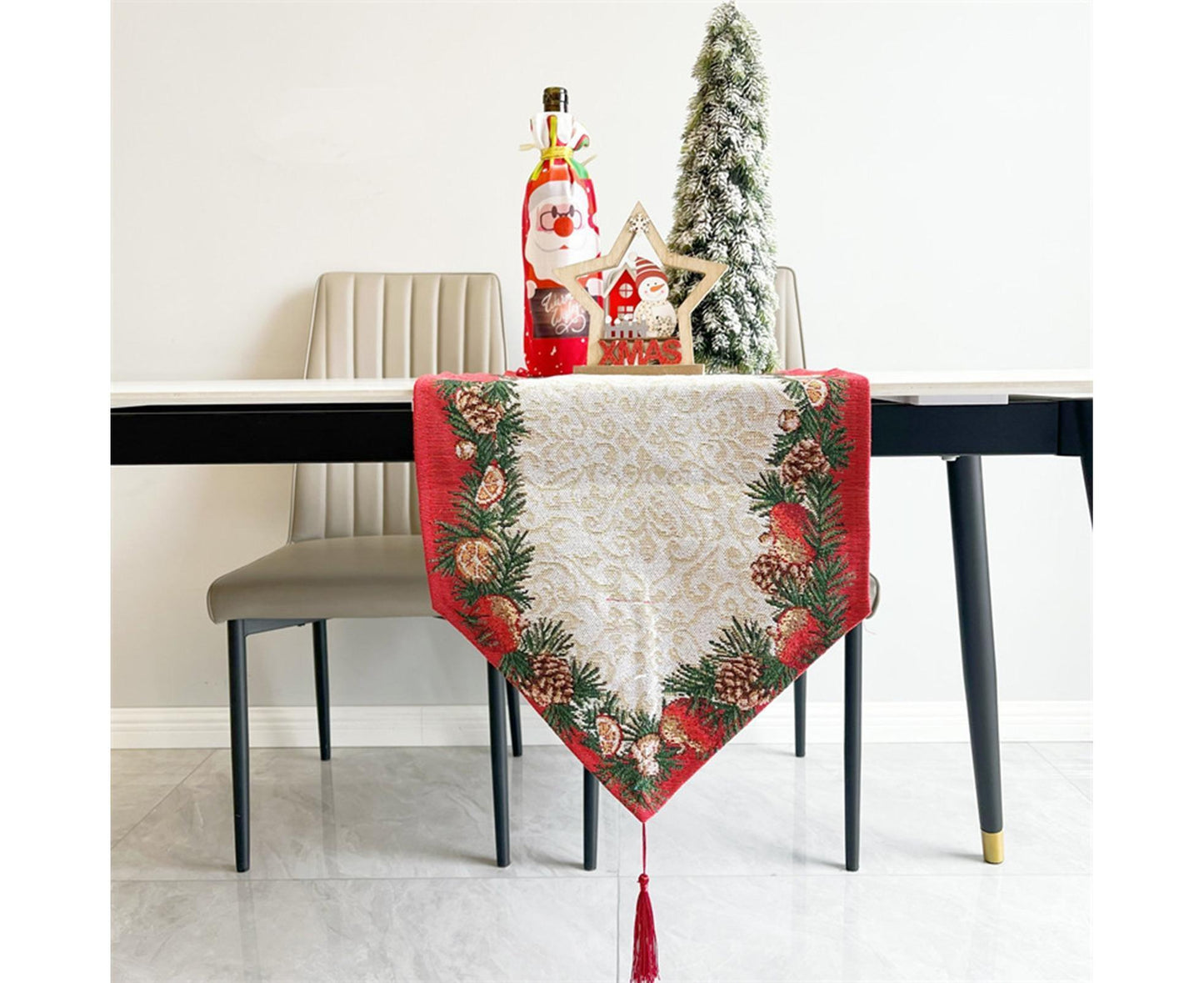 Xmas Table Runner Anti-shrink Tear Resistant Polyester Cotton-A V1263-JX-729