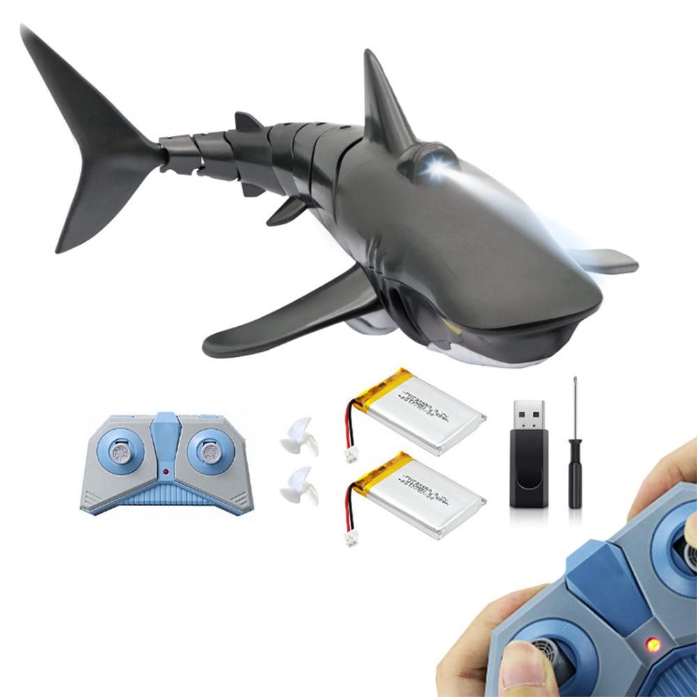 2.4G Remote Control Shark Toy RC Simulation Shark for Swimming Pool Gray V1263-JX-7293-2