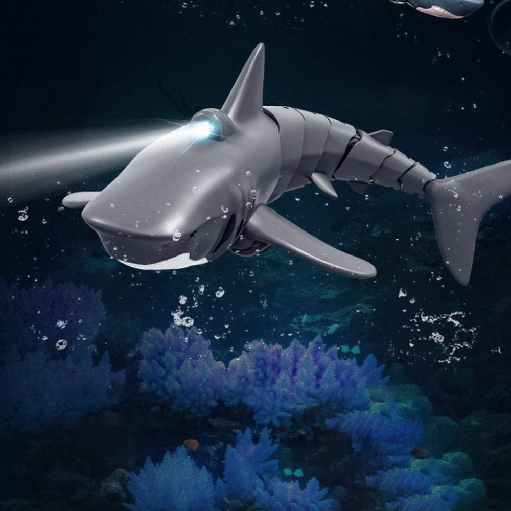 2.4G Remote Control Shark Toy RC Simulation Shark for Swimming Pool Gray V1263-JX-7293-2