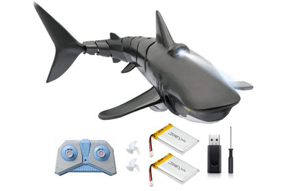 2.4G Remote Control Shark Toy RC Simulation Shark for Swimming Pool Gray V1263-JX-7293-2