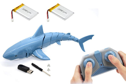 2.4G Remote Control Shark Toy RC Simulation Shark for Swimming Pool Gray V1263-JX-7293-2