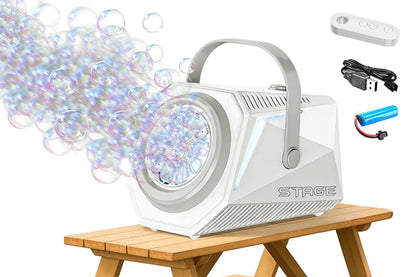 Bubble Machine Automatic Minute Big Bubbles Blower Maker for Outdoor Birthday Parties White V1263-JX-7295-1
