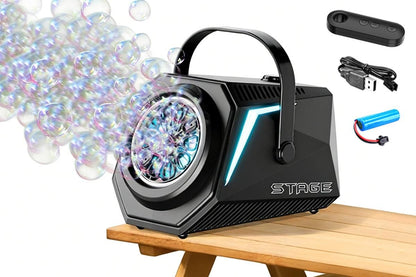Bubble Machine Automatic Minute Big Bubbles Blower Maker for Outdoor Birthday Parties White V1263-JX-7295-1