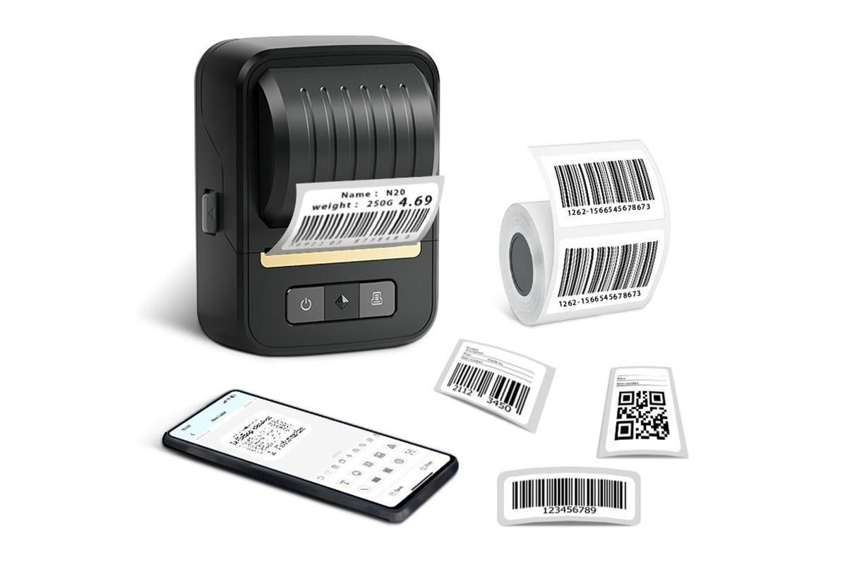 Bluetooth Label Maker Machine with Tape Roll Inkless Labeler Sticker Printer for Home Office V1263-JX-7300