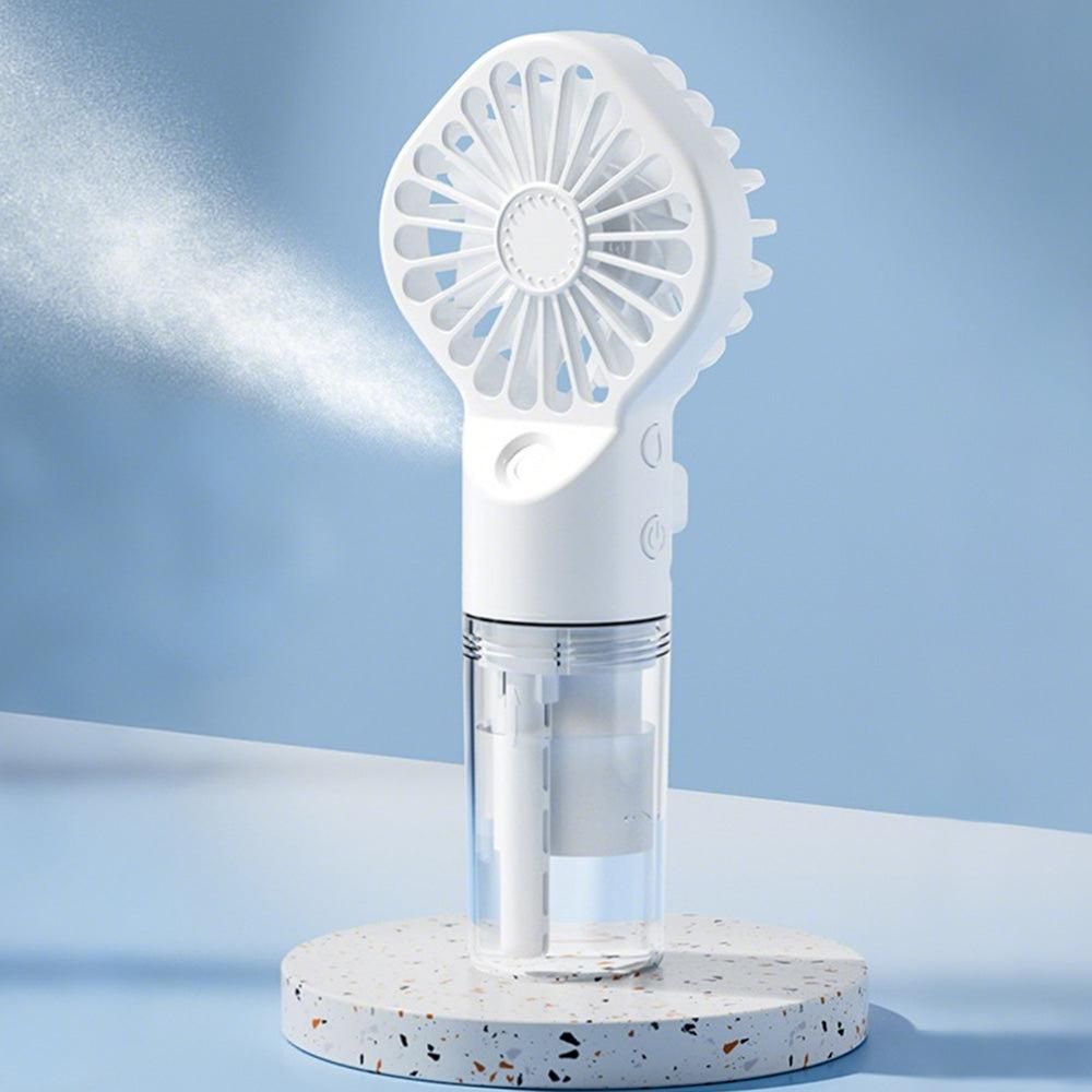 Handheld Misting Fan - Portable Rechargeable Spray Cooling Fan for Home & Office White V1263-JX-7307-1